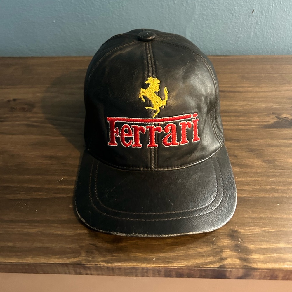 Vintage Leather Ferrari hat!